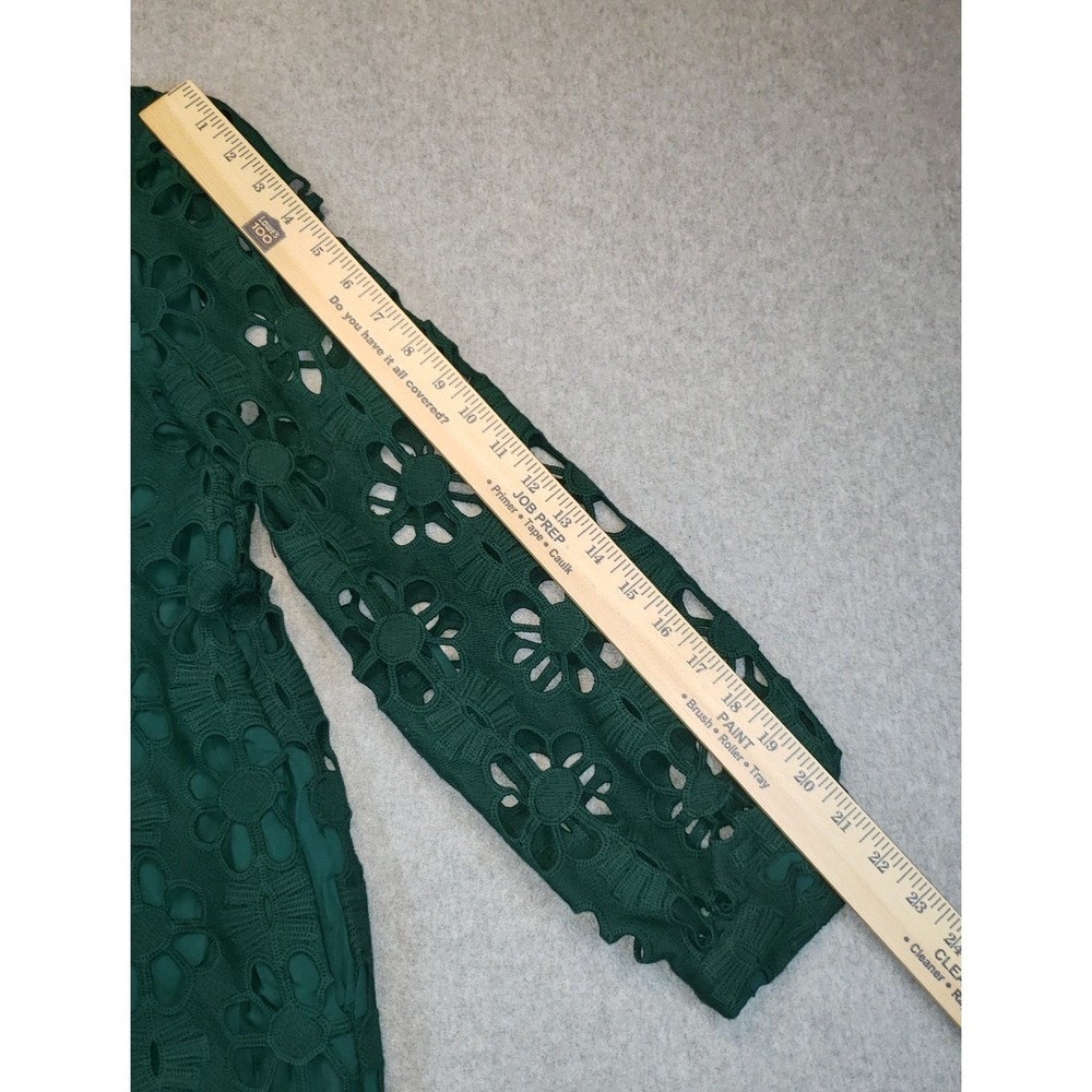 TUCKERNUCK Green Lace Palmerston Dress Size M Eyelet Ruffle Collar NWT - Picture 10 of 16